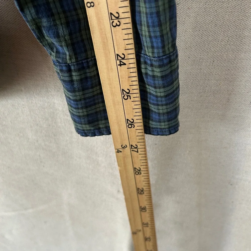 J.Crew Mens MT Secret Wash Stretch Organic Cotton Plaid Button Down Shirt‎ Green